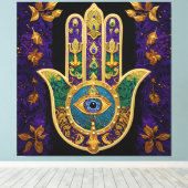 Toile  Ornate Gold Third Eye Hamsa (Insitu (Plancher de Bois))