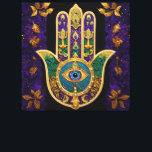 Toile  Ornate Gold Third Eye Hamsa<br><div class="desc">Whether worn as a piece of jewelry, displayed as an art piece, or used as a decorative element, the Hamsa with the third eye serves as a powerful reminder of the importance of spiritual growth, insight, and protection. It encourages individuals to open their minds and hearts to the unseen realms...</div>