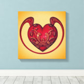 Toile Ornate Red Heart Abstrait (Insitu (Plancher de Bois))