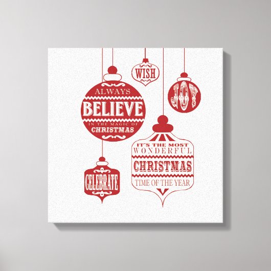 Toile ornements de Noël vintage modernes (Recto)