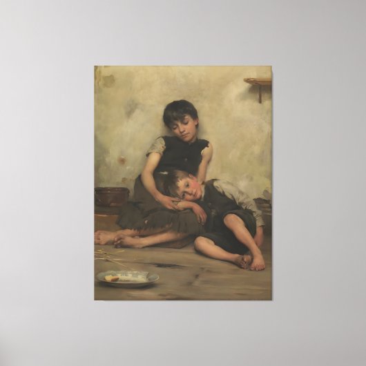 Toile "Orphans" by Thomas Kennington (1885) - London, UK (Recto)