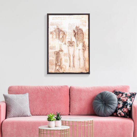Toile Os de squelette de Léonard de Vinci, anatomie huma (Insitu(Salon))