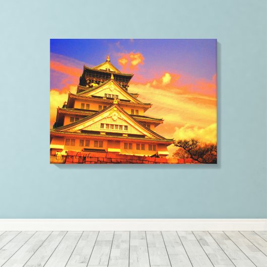 Toile Osaka Castle (Sunset ver.) [Premium Canvas] (Insitu (Plancher de Bois))