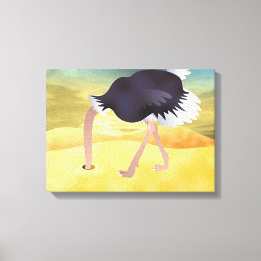 Toile Ostrich De Dessin Avec Tête Dans Le Sable (Recto)