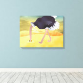 Toile Ostrich De Dessin Avec Tête Dans Le Sable (Insitu (Plancher de Bois))