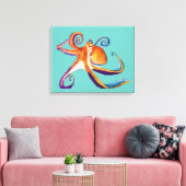 Toile Otopus vie marine aquarelle art (Insitu(Salon))