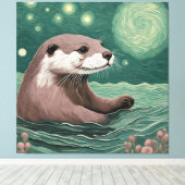 Toile Otter dans une nuit étoilée Ocean Sage et couleur  (Insitu (Plancher de Bois))