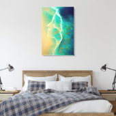 Toile "Où l'océan devient mémoire" - Vert bleu (Insitu(Chambre))