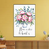 Toile Où réside l'amour : Citation florale délicate (Insitu(Salon))