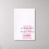 Toile Oui Fille Vous Êtes Belle Motivationnelle Fille Im (Recto)