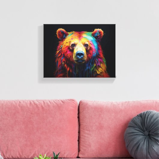 Toile Ours à goutte arc-en-ciel (Insitu(Salon))