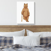 Toile Ours au baseball avec batte de baseball (Insitu(Chambre))