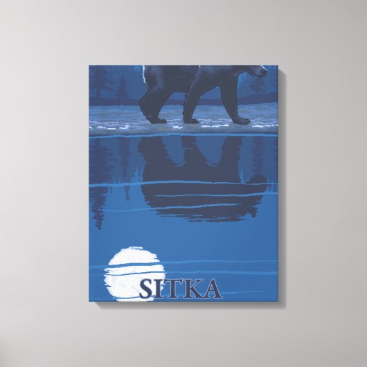 Toile Ours au clair de lune - Sitka, Alaska (Recto)