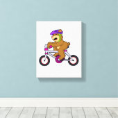 Toile Ours avec vélo et casque (Insitu (Plancher de Bois))