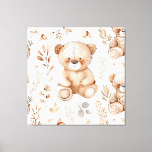 Toile Ours Bébé Beige Cute