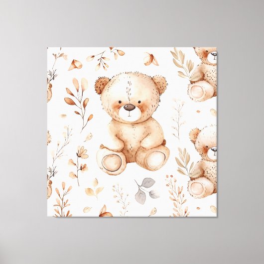 Toile Ours Bébé Beige Cute (Recto)