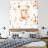 Toile Ours Bébé Beige Cute (Insitu(Chambre))