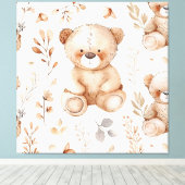 Toile Ours Bébé Beige Cute (Insitu (Plancher de Bois))
