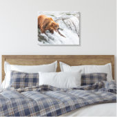 Toile Ours brun attrape un saumon rouge (Insitu(Chambre))