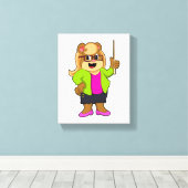 Toile Ours comme enseignant avec lunettes (Insitu (Plancher de Bois))