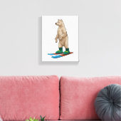 Toile Ours comme skieur avec ski (Insitu(Salon))