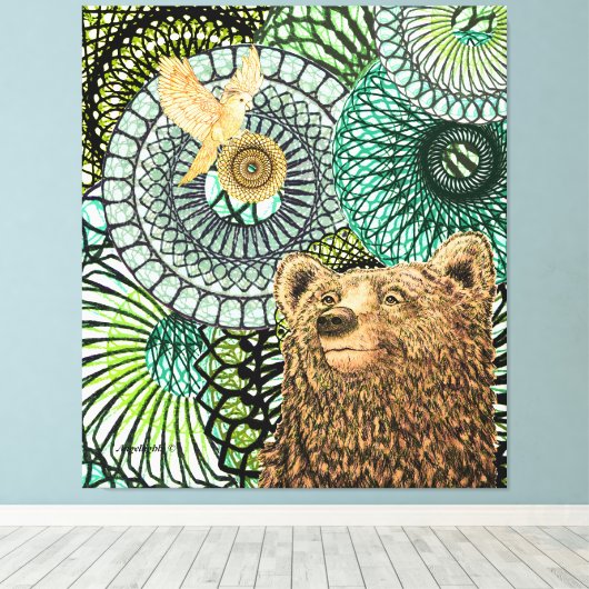 Toile ours courageux (Insitu (Plancher de Bois))
