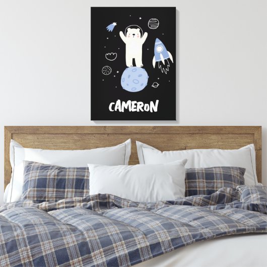 Toile Ours De Cartoon Mignonne Dans L'Espace (Insitu(Chambre))