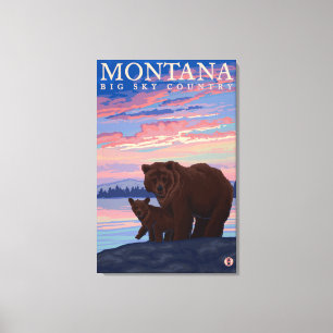 Toile Ours de MontanaMomma et Vintage voyage de CUB