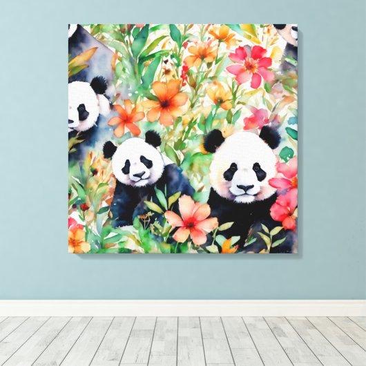 Toile Ours de panda aquarelle (Insitu (Plancher de Bois))