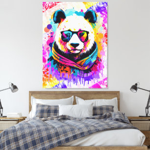 Toile Ours de panda - Peinture d'ours de panda coloré