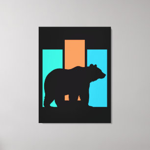 Toile Ours De Plein Air Silhouette De La Nature