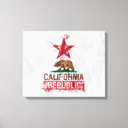 Toile Ours drapeau de la République de Californie en sty (Recto)