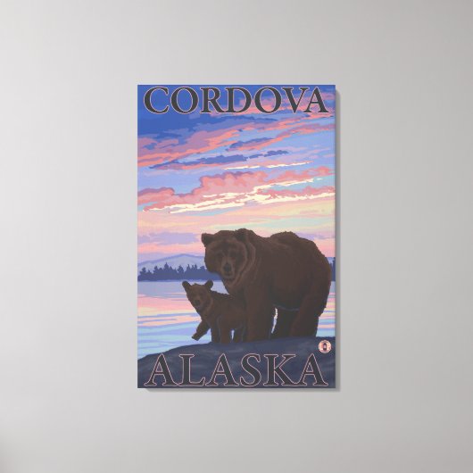 Toile Ours et cub - Cordova, Alaska (Recto)