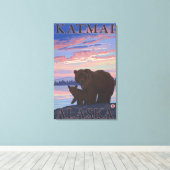 Toile Ours et cub - Katmai, Alaska (Insitu (Plancher de Bois))