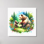 Toile Ours et cubes d'aquarelle (Recto)