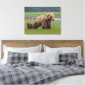 Toile Ours grizzly mère avec deux oursons (Insitu(Chambre))