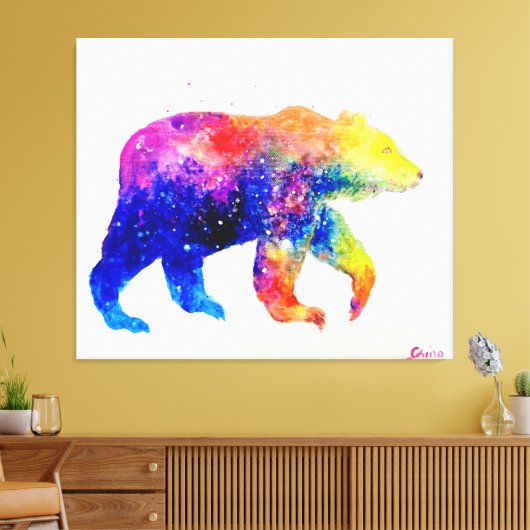 Toile Ours joli et coloré (Insitu(Salon))