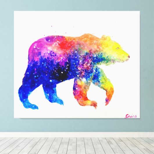 Toile Ours joli et coloré (Insitu (Plancher de Bois))