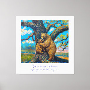 Toile Ours maman avec peinture à l'huile bébé sur grande