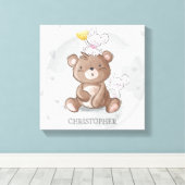 Toile Ours mignon en peluche avec mouses garçon en pépin (Insitu (Plancher de Bois))