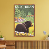 Toile Ours noir en forêt - Ketchikan, Alaska (Insitu(Salon))