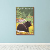 Toile Ours noir en forêt - Mount Rainier, Washington (Insitu (Plancher de Bois))