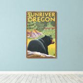 Toile Ours noir en forêt - Sun River, Oregon (Insitu (Plancher de Bois))