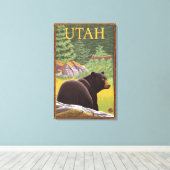 Toile Ours noir en ForêtUtah (Insitu (Plancher de Bois))