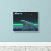 Toile Ours polaire à bord de glace (Insitu (Plancher de Bois))