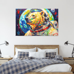 TOILE OURS POLAIRE DE L'ESPACE