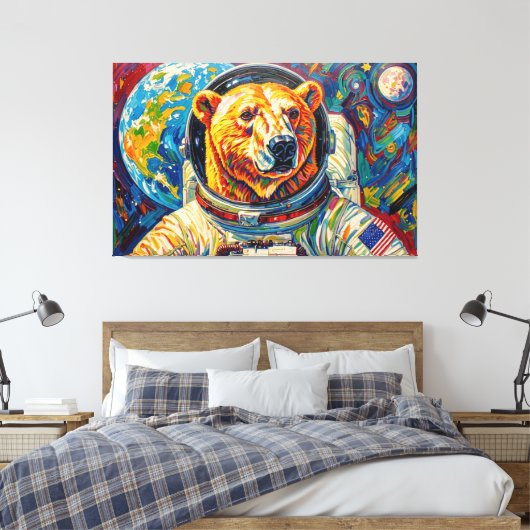 TOILE OURS POLAIRE DE L'ESPACE-2 (Insitu(Chambre))