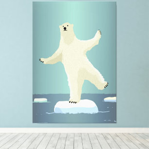 Toile Ours polaire en équilibre sur une œuvre d'art Iceb