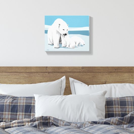 Toile Ours polaire et petits (Insitu(Chambre))