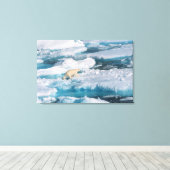 Toile Ours polaire marchant sur la mer (Insitu (Plancher de Bois))